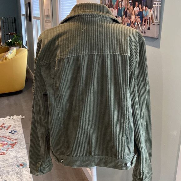Sans Souci Olive Green Corduroy Jacket Size Large - Picture 2 of 9